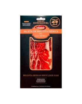 JAMON PALETA IBERICO BELLOTA LA PRUDENCIA CURED SHOULDER HAM 30 MONTHS GLUTEN FREE SLICED 50gr