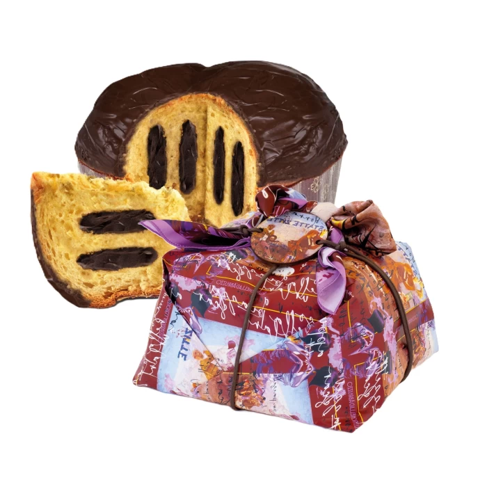 ΠΑΝΕΤΟΝΕ ΓΕΜΙΣΤΟ ΜΕ ΜΑΥΡΗ ΣΟΚΟΛΑΤΑ SAO TOME RUSTICHELLA D'ABRUZZO PANETTONE 2024 LIMITED EDITION 1kg + ΜΕΤΑΞΩΤΟ ΜΑΝΤΗΛΙ