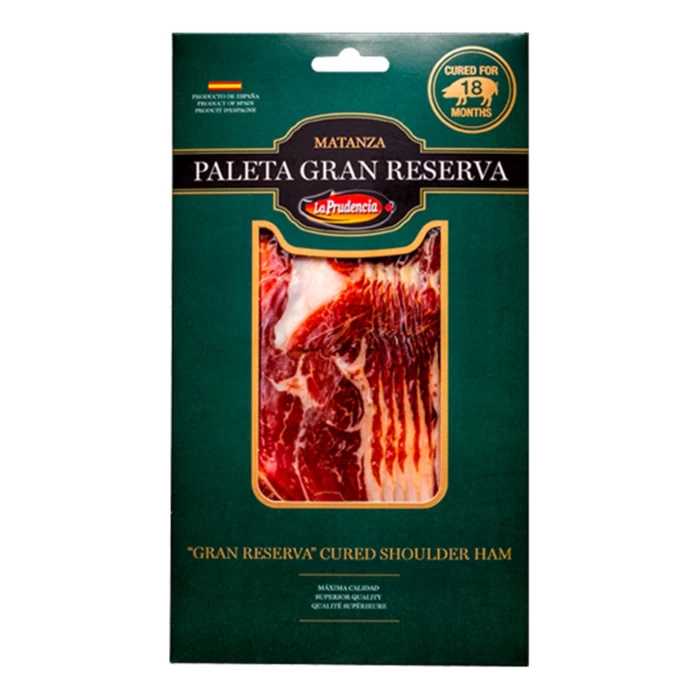 LA PRUDENCIA JAMON PALETA SERRANO GRAN RESERVA CURED SHOULDER HAM 18 MONTHS SLICED 100gr