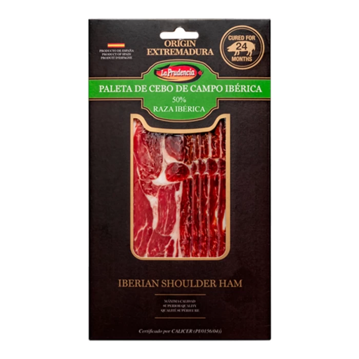 LA PRUDENCIA JAMON PALETA IBERICO CEBO DE CAMPO CURED SHOULDER HAM 24 MONTHS SLICED 100gr