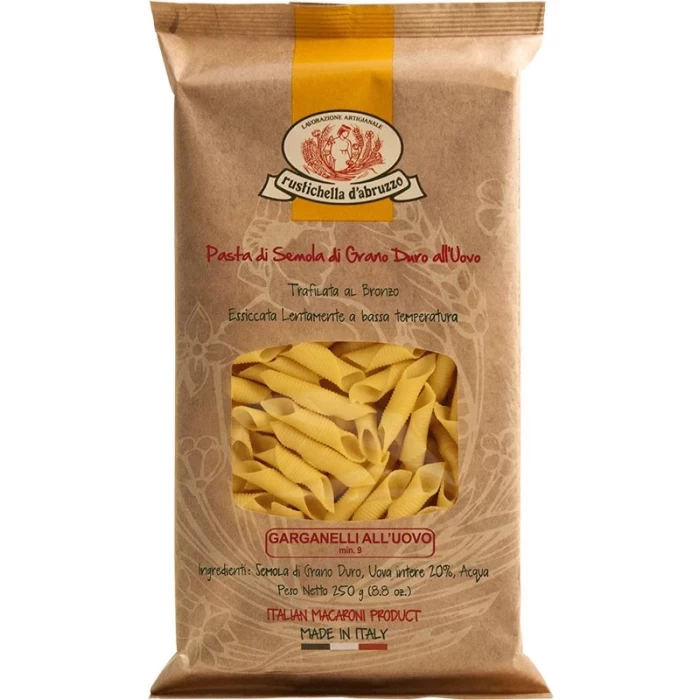 GARGANELLI ΑΒΓΟΥ RUSTICHELLA D'ABRUZZO ΑΠΟ ΣΙΜΙΓΔΑΛΙ ΣΚΛΗΡΟΥ ΣΙΤΟΥ 250gr