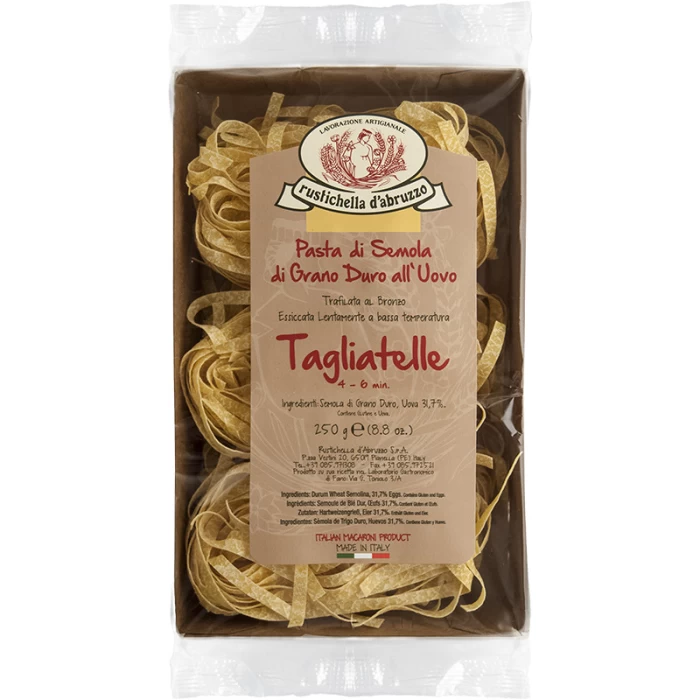 TAGLIATELLE ΑΒΓΟΥ RUSTICHELLA D'ABRUZZO ΑΠΟ ΣΙΜΙΓΔΑΛΙ ΣΚΛΗΡΟΥ ΣΙΤΟΥ 250gr