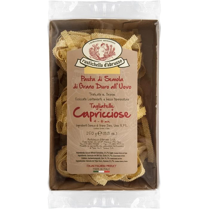 TAGLIATELLE CAPRICCIOSE ΑΒΓΟΥ RUSTICHELLA D'ABRUZZO ΑΠΟ ΣΙΜΙΓΔΑΛΙ ΣΚΛΗΡΟΥ ΣΙΤΟΥ 250gr